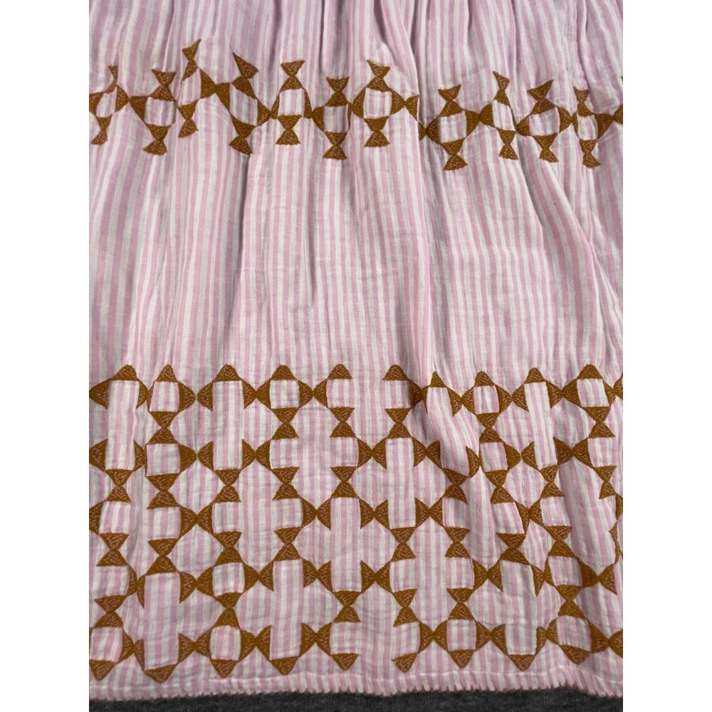 Uncle Frank Candy Stripe Dress Designer Archive Sample Pink Cotton Boho Midi - Picture 5 of 12